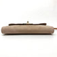 Sergio Rossi Pouch Clutch Bag, Mini Bag, Party Bag, Suede/Patent Leather, Women's, Pink Beige