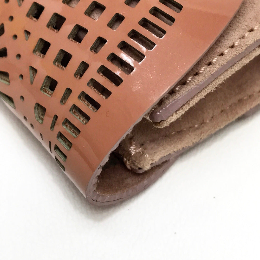 Sergio Rossi Pouch Clutch Bag, Mini Bag, Party Bag, Suede/Patent Leather, Women's, Pink Beige