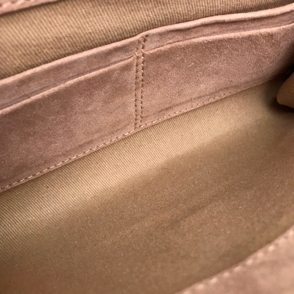 Sergio Rossi Pouch Clutch Bag, Mini Bag, Party Bag, Suede/Patent Leather, Women's, Pink Beige