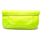 Sergio Rossi Turnlock Clutch Bag, Party Bag, Leather, Fluorescent Yellow, Women's