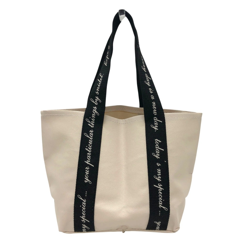 snidel logo, logo tape, bag, leather-look, mini tote, tote bag, canvas, women's, white
