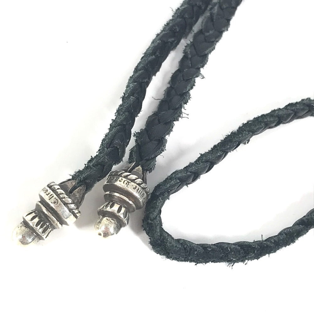 CHROME HEARTS ボロチップ 革紐 レザー紐 アクセサリー ネックレス レザー ユニセックス ブラック - brandshop-reference