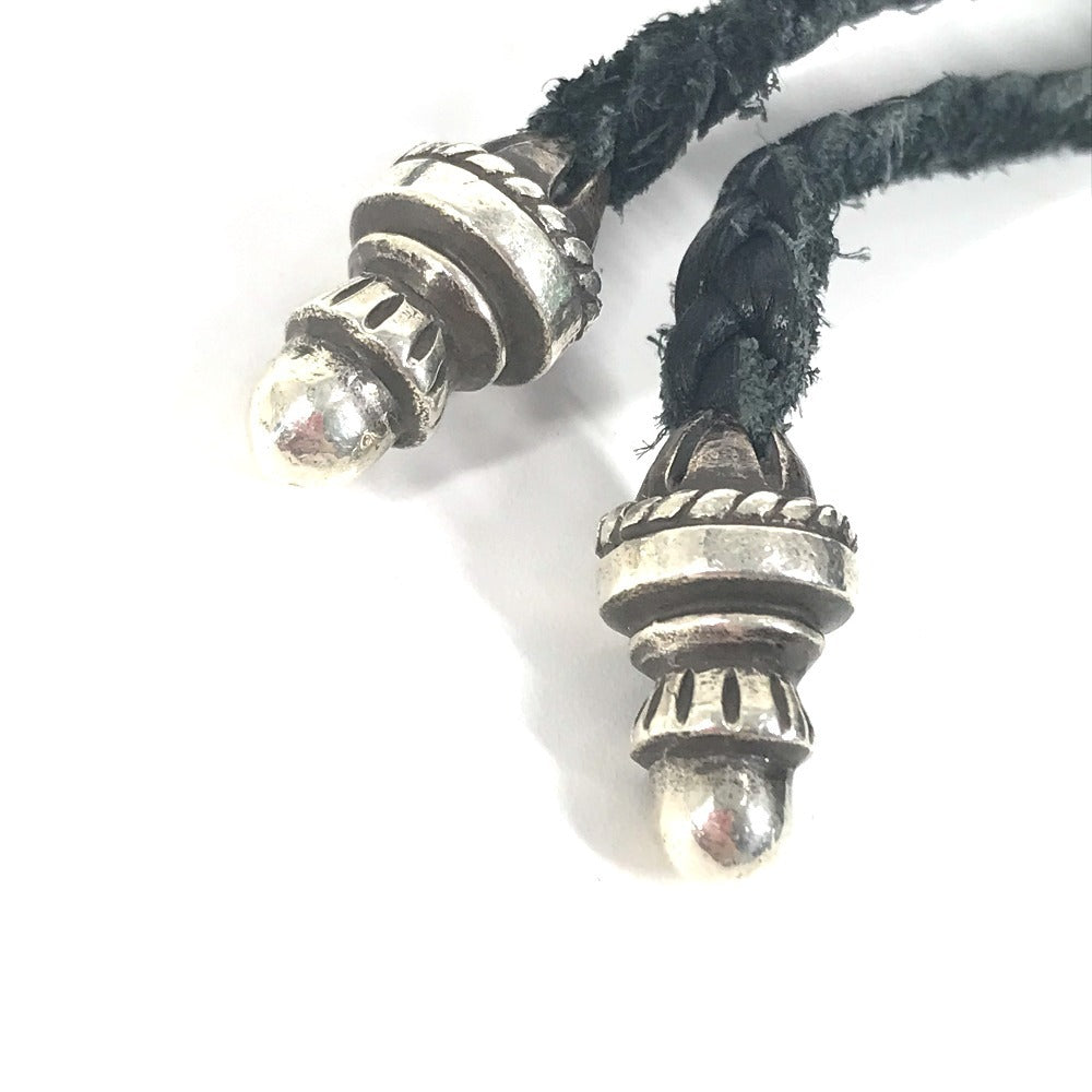 CHROME HEARTS ボロチップ 革紐 レザー紐 アクセサリー ネックレス レザー ユニセックス ブラック - brandshop-reference