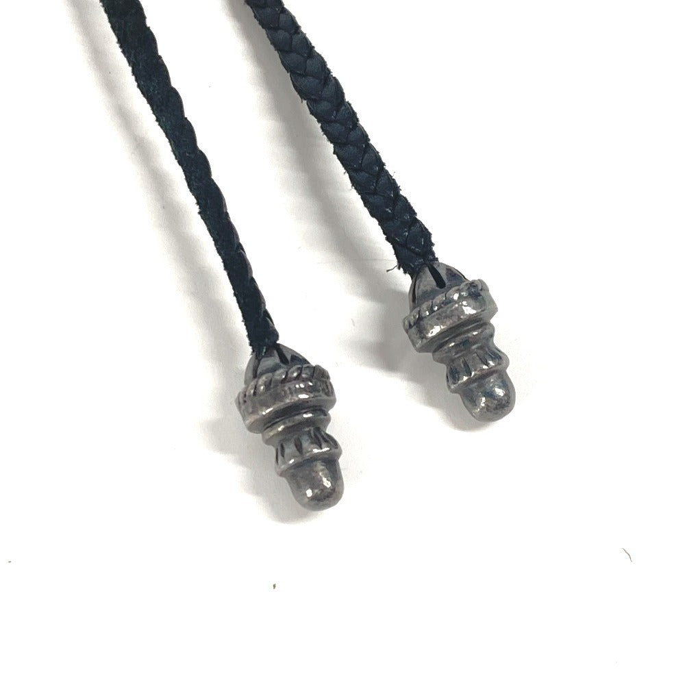 CHROME HEARTS 革紐 ブレイド チョーカー ネックレス レザー メンズ ブラック - brandshop-reference