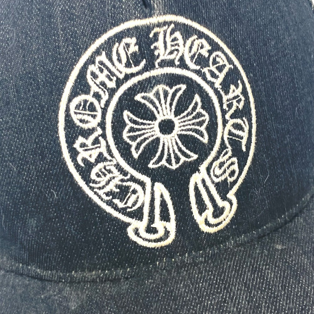 CHROME HEARTS 帽子 キャップ帽 ベースボール ホースシューロゴ デニム キャップ コットン メンズ ブラック