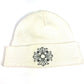 CHROME HEARTS ロゴ ビーニー 帽子 ニット帽 ニットキャップ ニット帽 アクリル ユニセックス ホワイト - brandshop-reference
