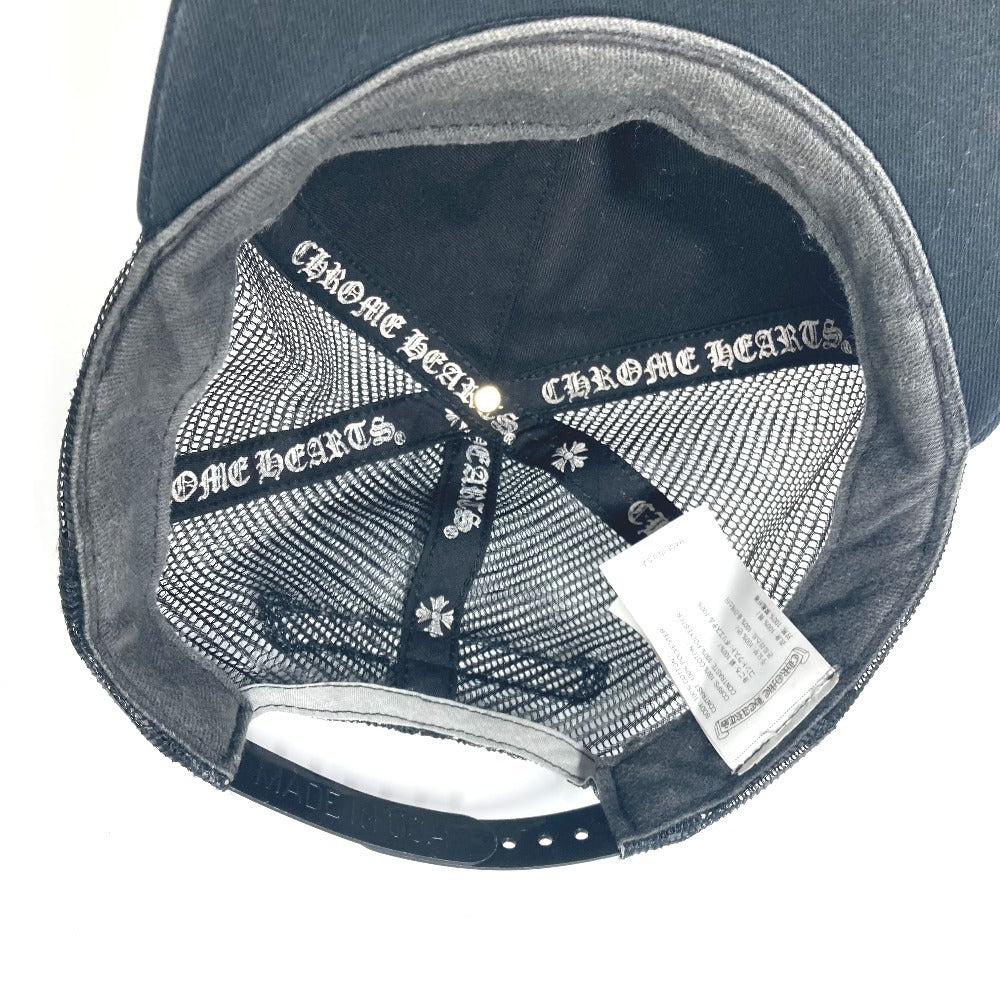 CHROME HEARTS ロゴ 縦ロゴ 帽子 キャップ帽 ベースボール メッシュ キャップ ポリエステル ユニセックス ブラック - brandshop-reference
