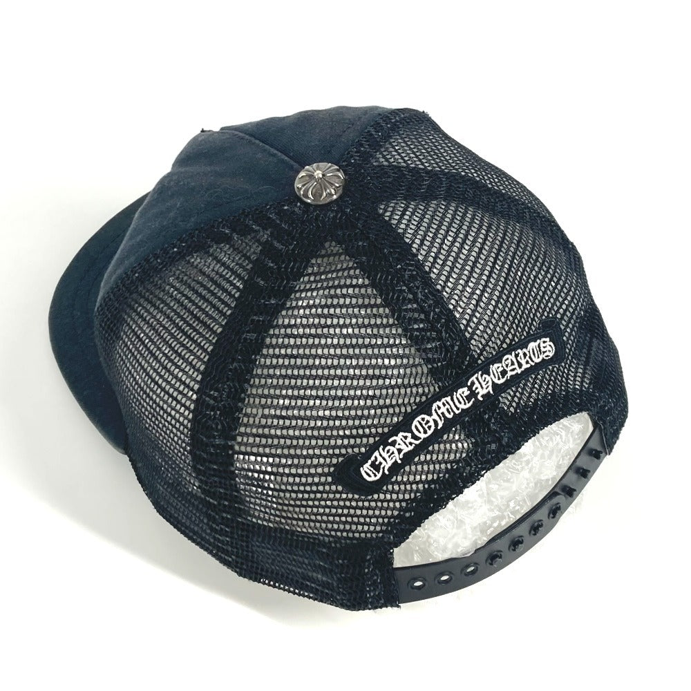 CHROME HEARTS ロゴ 縦ロゴ 帽子 キャップ帽 ベースボール メッシュ キャップ ポリエステル ユニセックス ブラック - brandshop-reference