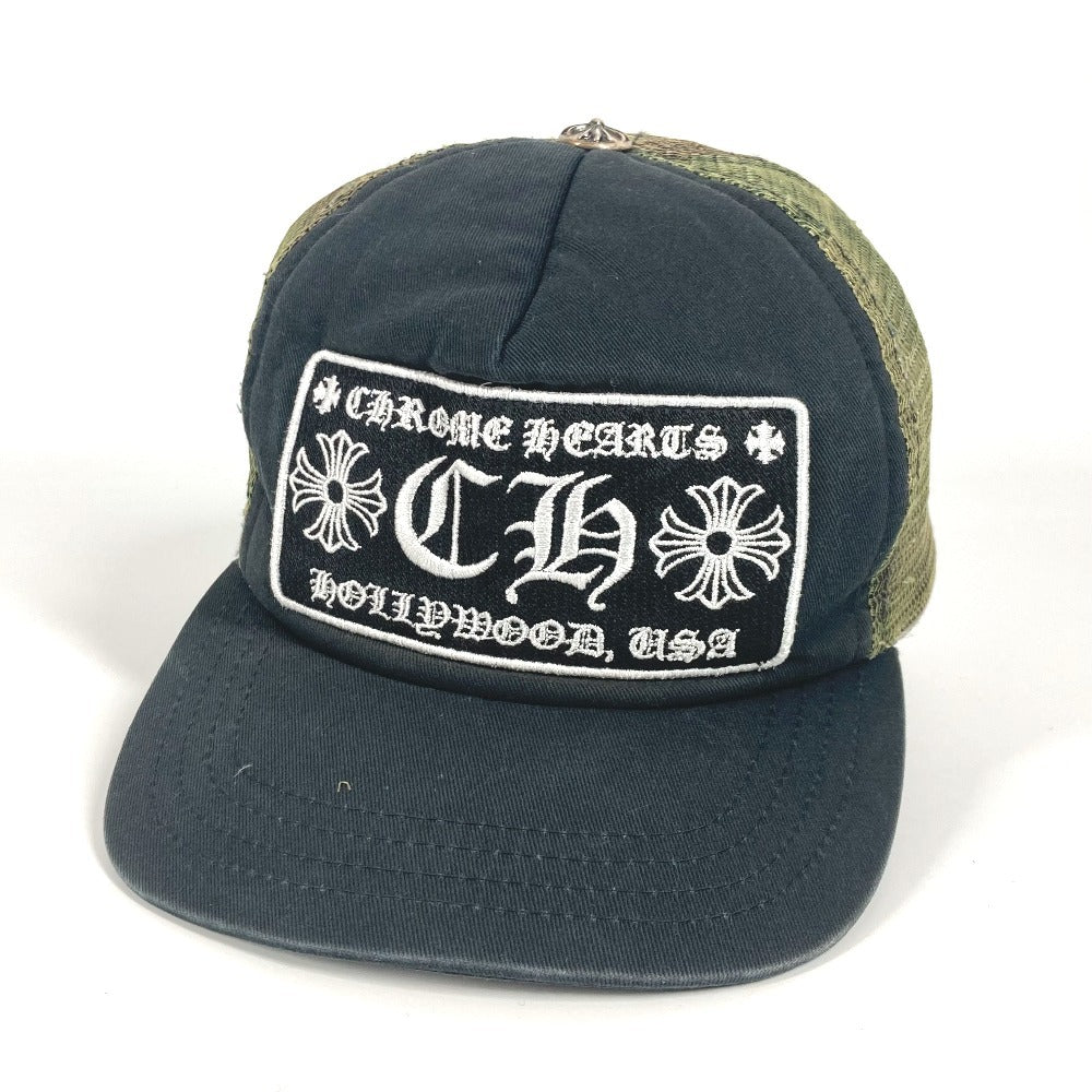 CHROME HEARTS ロゴ 迷彩 カモフラ メッシュ 帽子 キャップ帽 ベースボール キャップ コットン メンズ グリーン - brandshop-reference