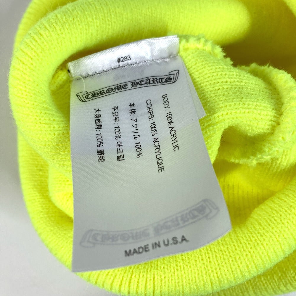 CHROME HEARTS スリークロス ビーニー 帽子 ニット帽 ニットキャップ ニット帽 アクリル ユニセックス イエロー