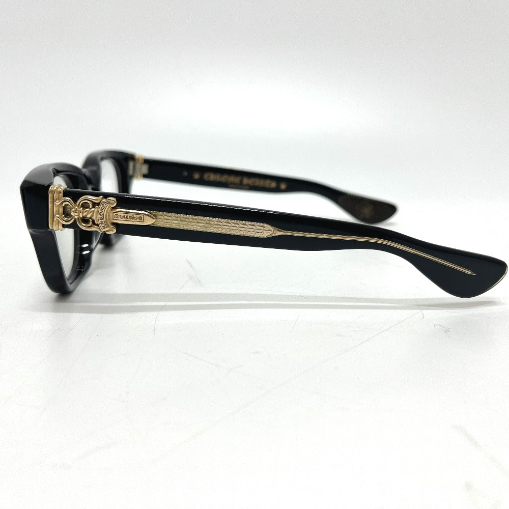 CHROME HEARTS BK-18KGP CUNTVOLUTED ウェリントン 伊達メガネ アイウェア 眼鏡 プラスチック メンズ ブラック