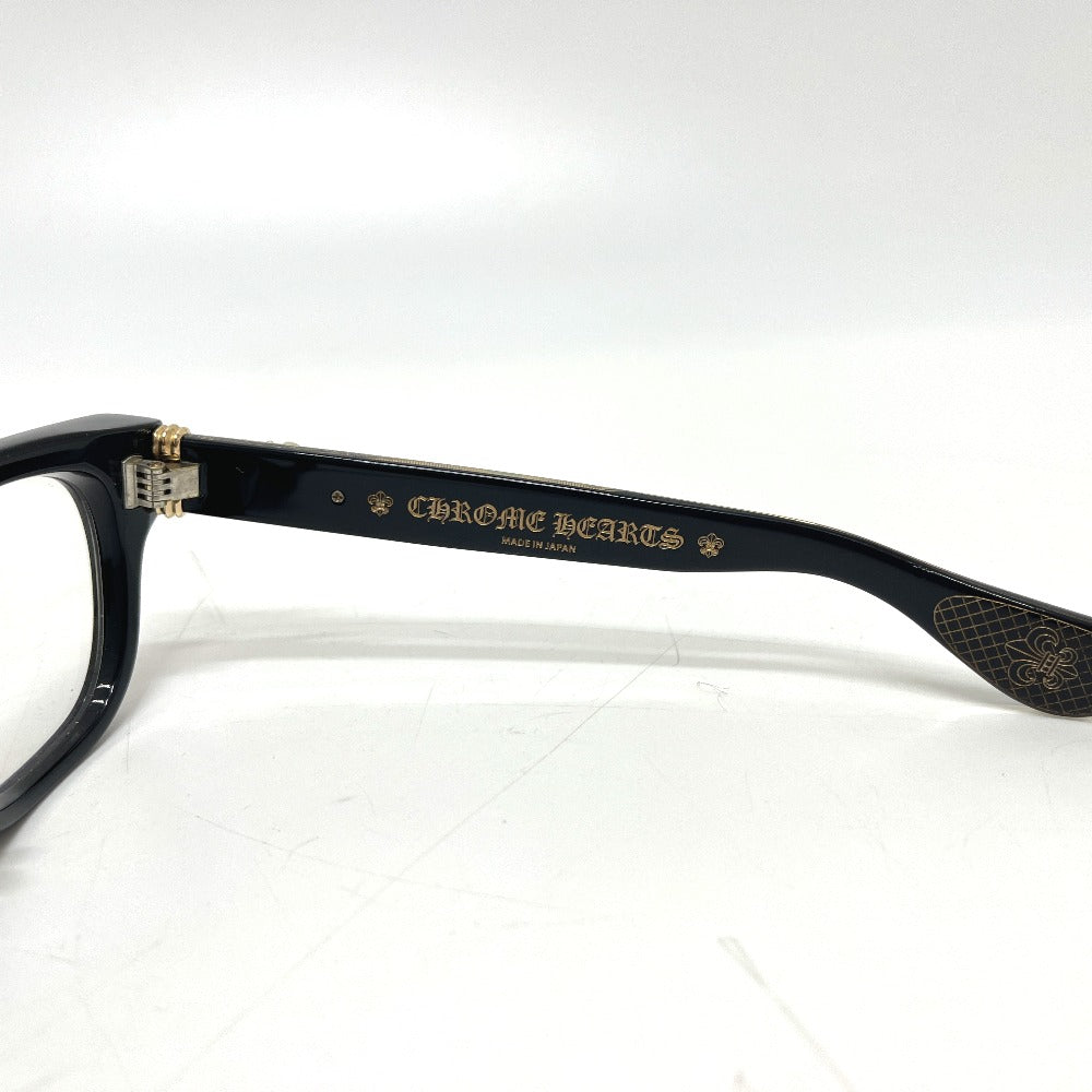 CHROME HEARTS BK-18KGP CUNTVOLUTED ウェリントン 伊達メガネ アイウェア 眼鏡 プラスチック メンズ ブラック