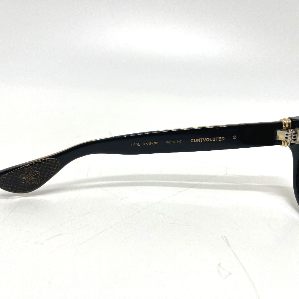 CHROME HEARTS BK-18KGP CUNTVOLUTED ウェリントン 伊達メガネ アイウェア 眼鏡 プラスチック メンズ ブラック