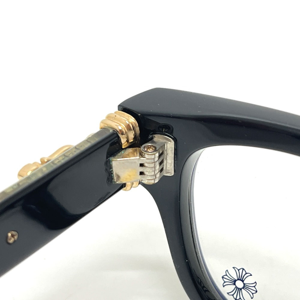 CHROME HEARTS BK-18KGP CUNTVOLUTED ウェリントン 伊達メガネ アイウェア 眼鏡 プラスチック メンズ ブラック
