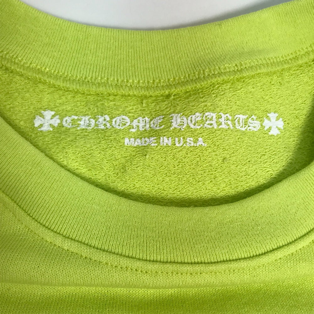 Chrome Hearts PPO HRDWR GRN SWTSHRT Top, Matty Boy, Men's Lime Green Crew Neck Sweatshirt, Cotton
