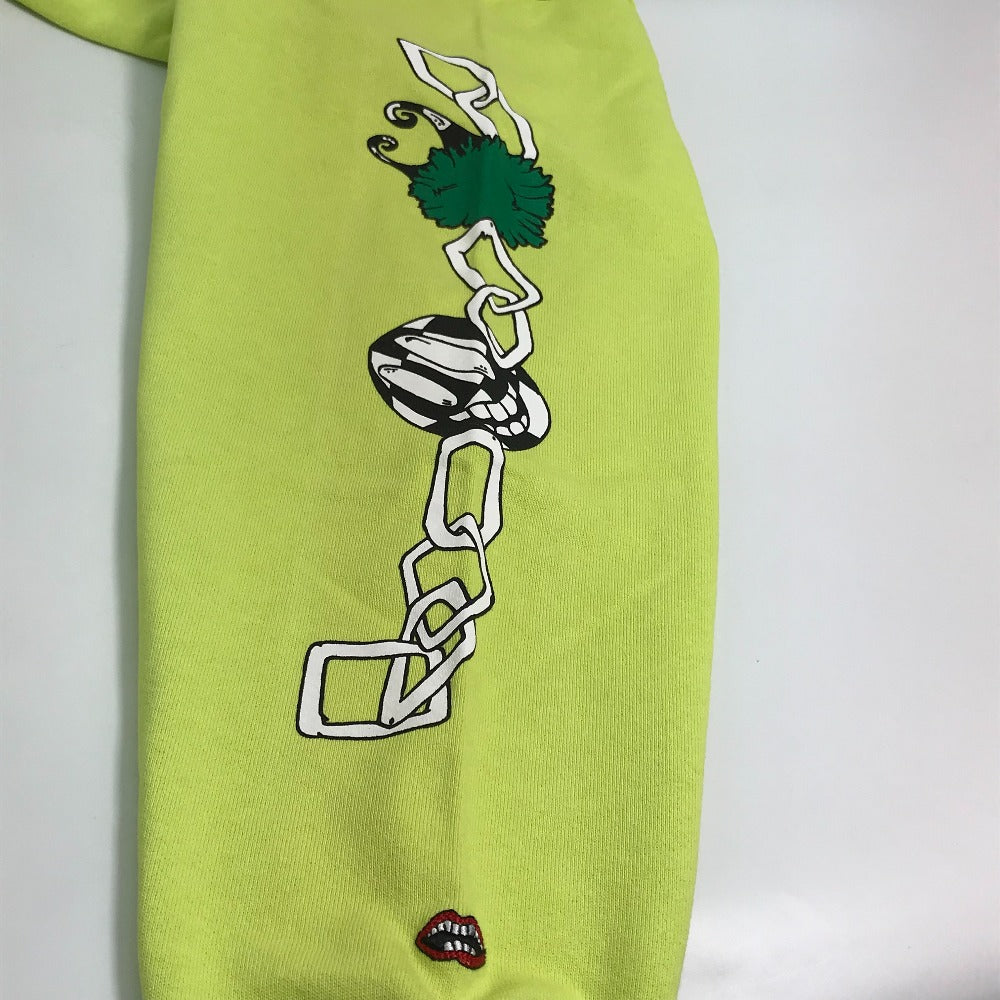 Chrome Hearts PPO HRDWR GRN SWTSHRT Top, Matty Boy, Men's Lime Green Crew Neck Sweatshirt, Cotton
