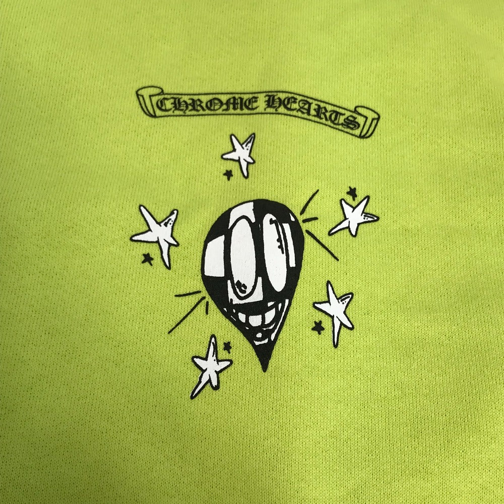 Chrome Hearts PPO HRDWR GRN SWTSHRT Top, Matty Boy, Men's Lime Green Crew Neck Sweatshirt, Cotton