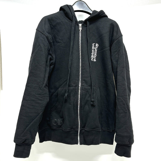 CHROME HEARTS セメタリークロス スクロールラベル ダガージップ アパレル パーカー コットン メンズ ブラック - brandshop-reference