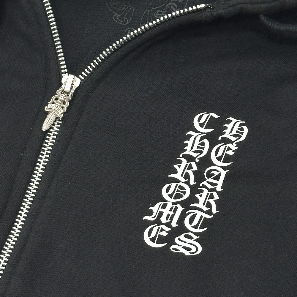 CHROME HEARTS セメタリークロス スクロールラベル ダガージップ アパレル パーカー コットン メンズ ブラック - brandshop-reference