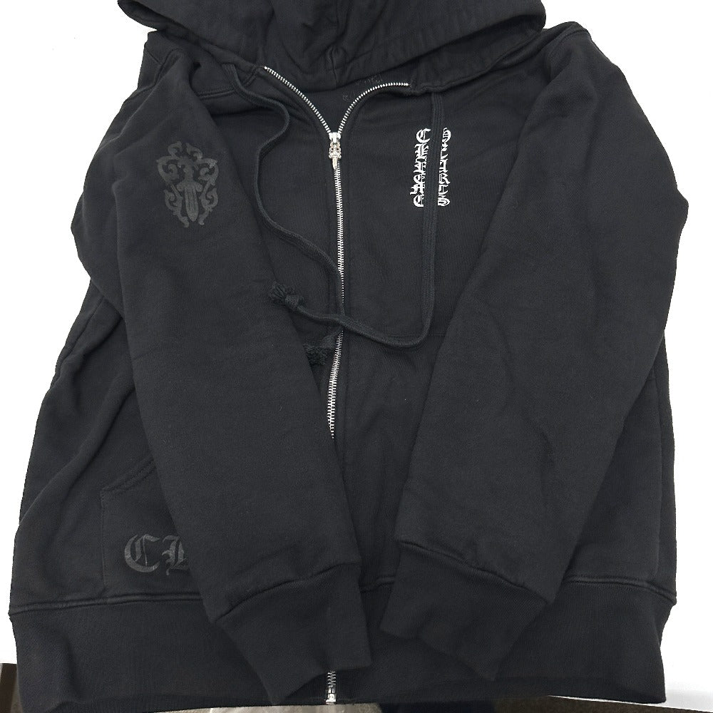 CHROME HEARTS セメタリークロス スクロールラベル ダガージップ アパレル パーカー コットン メンズ ブラック - brandshop-reference
