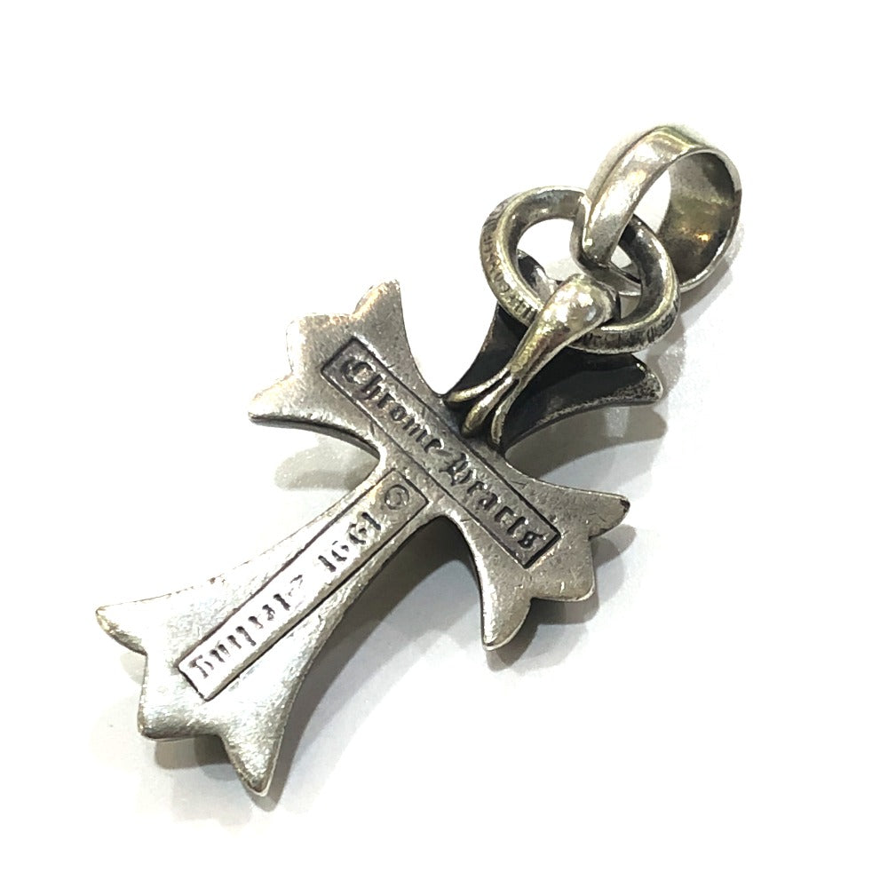 CHROME HEARTS CH CRS SML W/BALE Wベイル スモールCHクロス ペンダントトップ SV925 メンズ シルバー