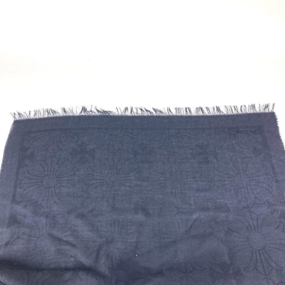 CHROME HEARTS CH Plus Large Fringed Cashmere Stole/Scarf, Unisex, Navy