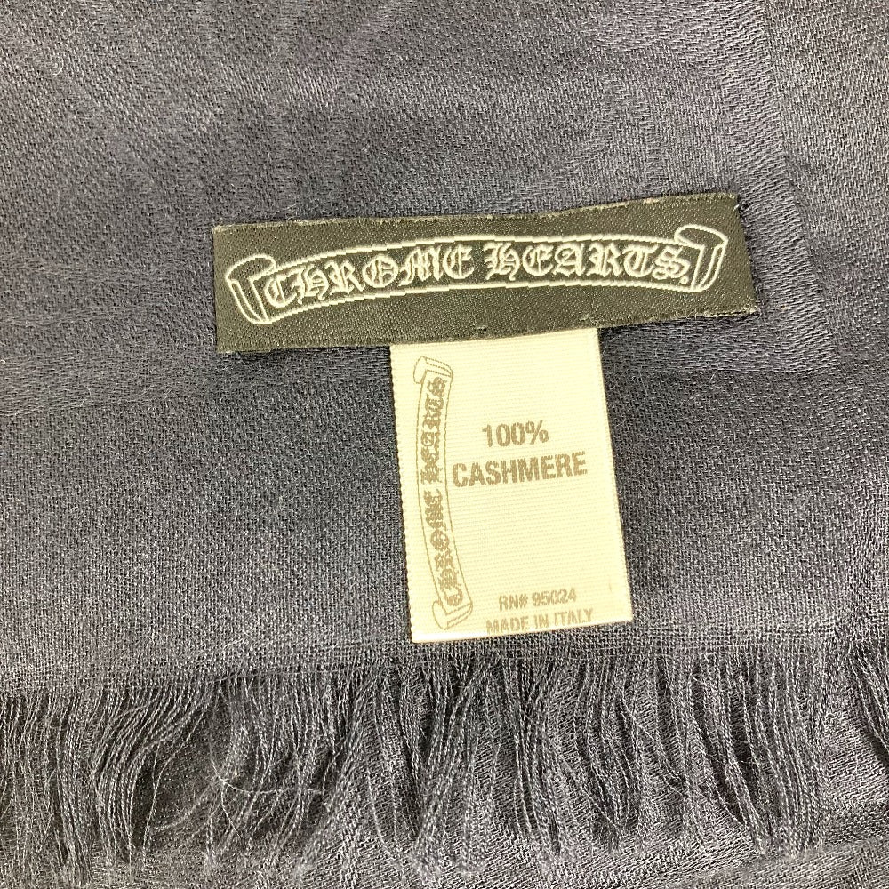 CHROME HEARTS CH Plus Large Fringed Cashmere Stole/Scarf, Unisex, Navy