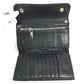 CHROME HEARTS cross ball button Wave wallet 2-fold long wallet Long Wallet Leather Black Used
