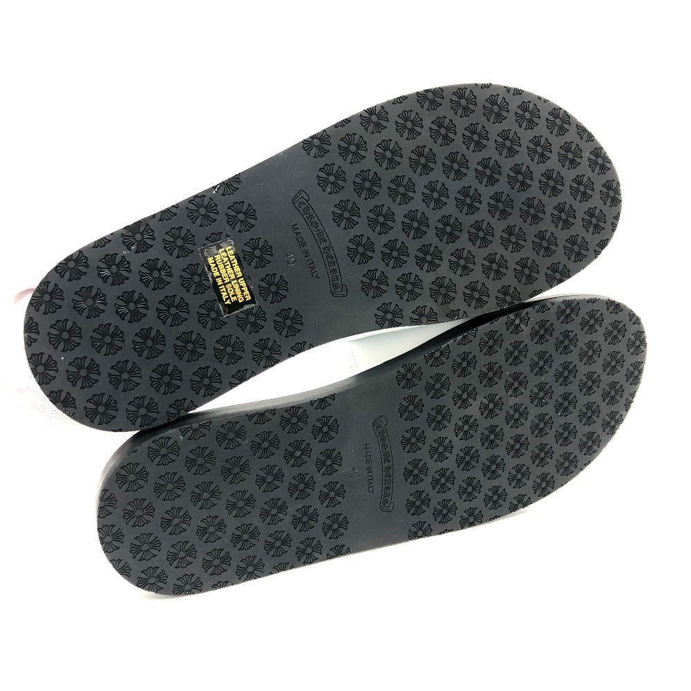 CHROME HEARTS Cross patch flat sandals shoes Sandals Leather White Used