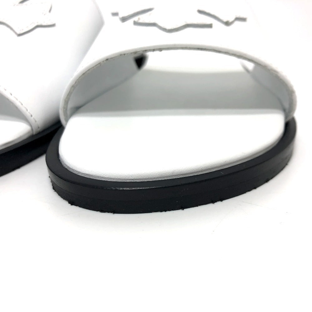 CHROME HEARTS Cross patch flat sandals shoes Sandals Leather White Used