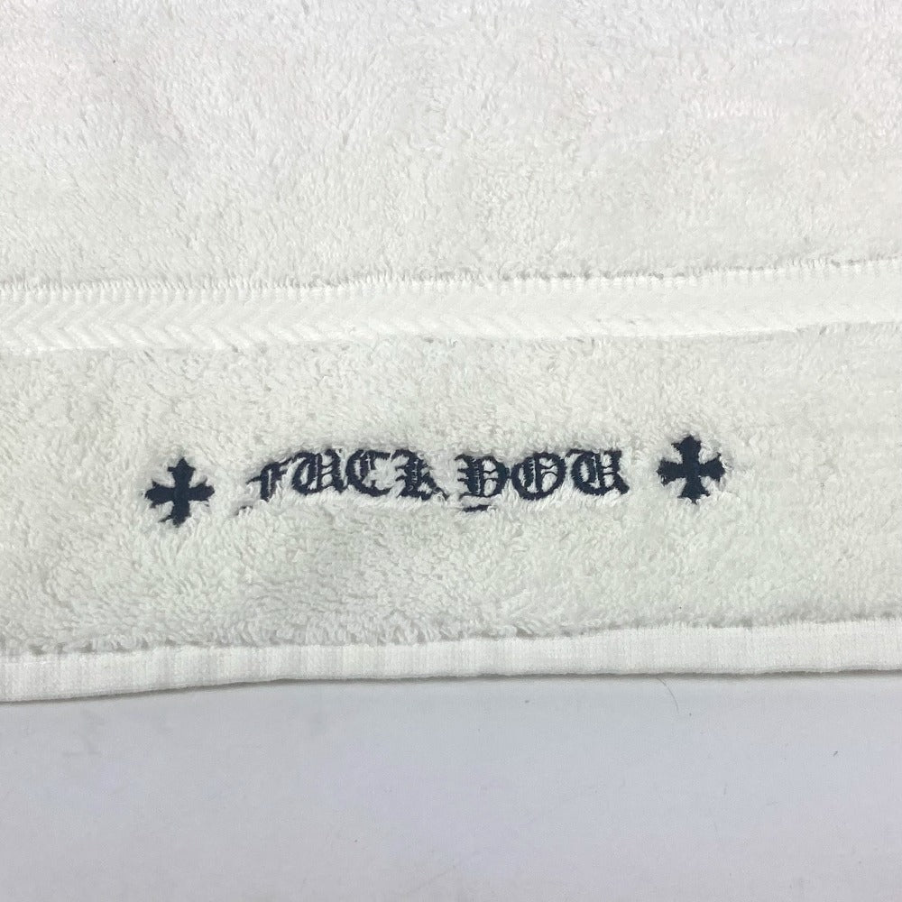 CHROME HEARTS ロゴ ビーチタオル バスタオル インテリア ひざかけ ブランケット タオル コットン ユニセックス ホワイト - brandshop-reference