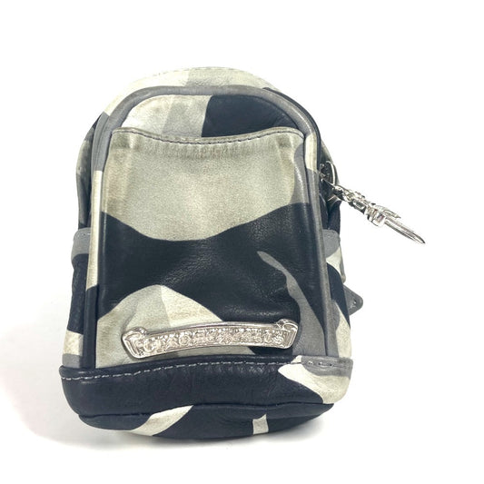 CHROME HEARTS WRISTHER BACK PACK Backpack Camouflage Pattern Pouch Bracelet Accessories coin purse Wallet Pouch Leather gray Used