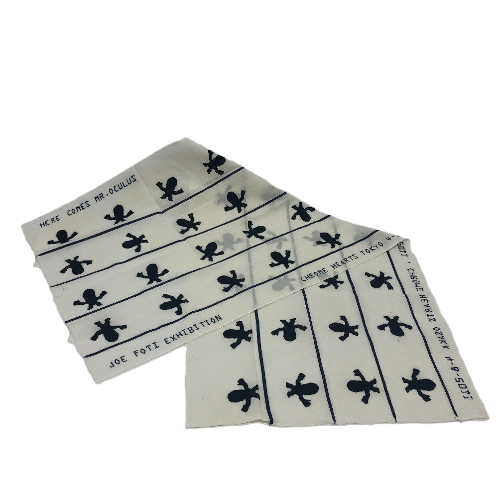 CHROME HEARTS 非売品 バンタナ JOE FOTI ART EXHIBITION 2011 東京 大阪限定 手ぬぐい ハンカチ てぬぐい スカーフ コットン ユニセックス ホワイト - brandshop-reference