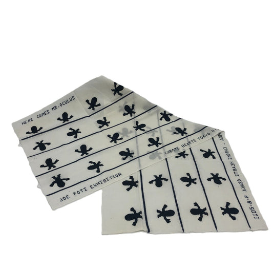 CHROME HEARTS 非売品 バンタナ JOE FOTI ART EXHIBITION 2011 東京 大阪限定 手ぬぐい ハンカチ てぬぐい スカーフ コットン ユニセックス ホワイト - brandshop-reference