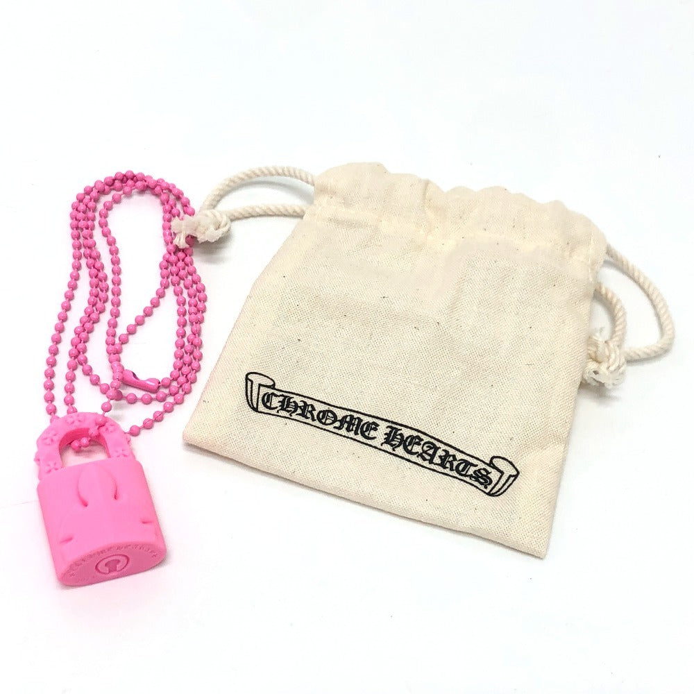 CHROME HEARTS PADLOCK FLERKNEE SLCN パドロックフレアニー ペンダント ネックレス 小物 ネックレス ラバー メンズ ピンク