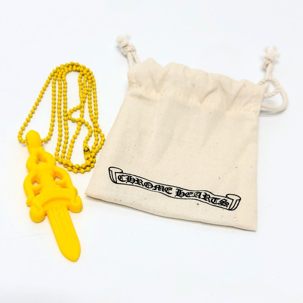 CHROME HEARTS PENDANT CH DAGGER CHダガーペンダント ネックレス アクセサリー ネックレス ラバー メンズ イエロー