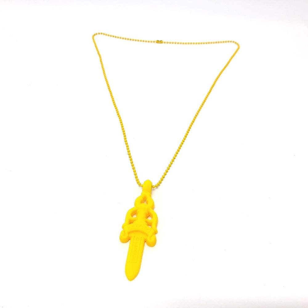 CHROME HEARTS PENDANT CH DAGGER CHダガーペンダント ネックレス アクセサリー ネックレス ラバー メンズ イエロー