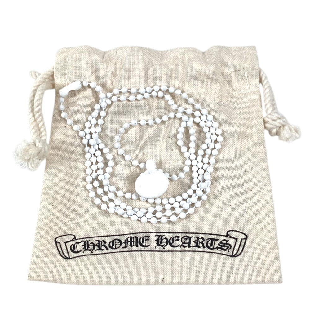 CHROME HEARTS クロスボール ロゴ チェーンネックレス アクセサリー ネックレス ラバー ユニセックス ホワイト ホワイト