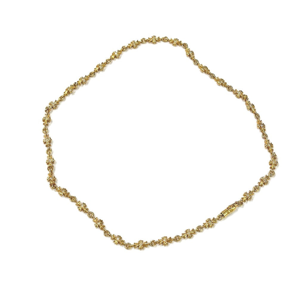 CHROME HEARTS K22 TINY E CROSS DOUBLE SIDE DIAMOND NECKLACE タイニーE クロス 両面ダイヤ 17.5インチ 45㎝ ネックレス K22 レディース ゴールド