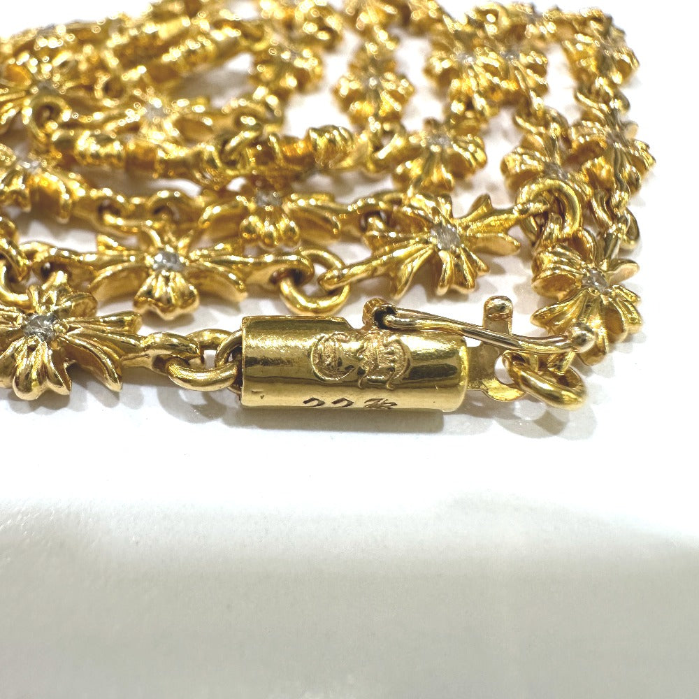 CHROME HEARTS K22 TINY E CROSS DOUBLE SIDE DIAMOND NECKLACE タイニーE クロス 両面ダイヤ 17.5インチ 45㎝ ネックレス K22 レディース ゴールド