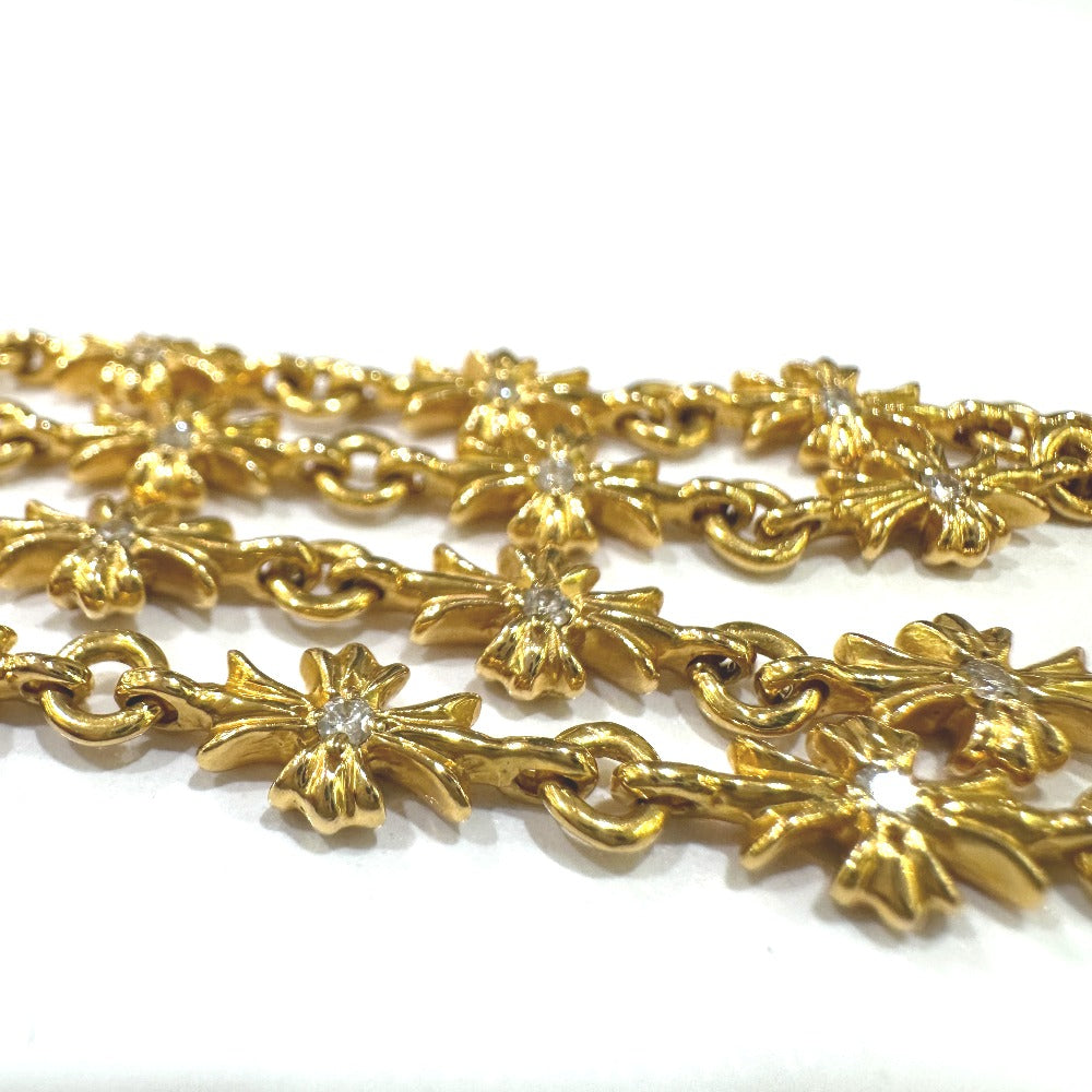 CHROME HEARTS K22 TINY E CROSS DOUBLE SIDE DIAMOND NECKLACE タイニーE クロス 両面ダイヤ 17.5インチ 45㎝ ネックレス K22 レディース ゴールド