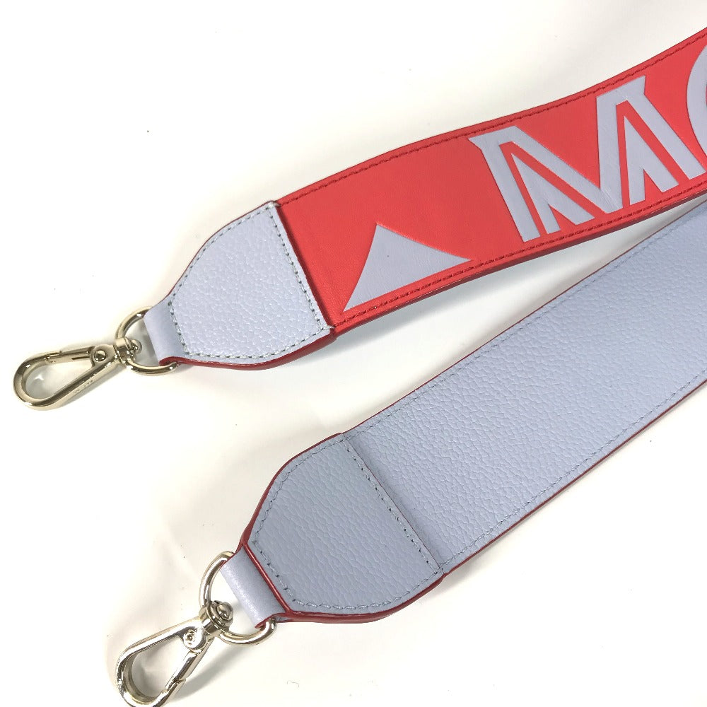 MCM Logo Shoulder Strap Leather Women's Red