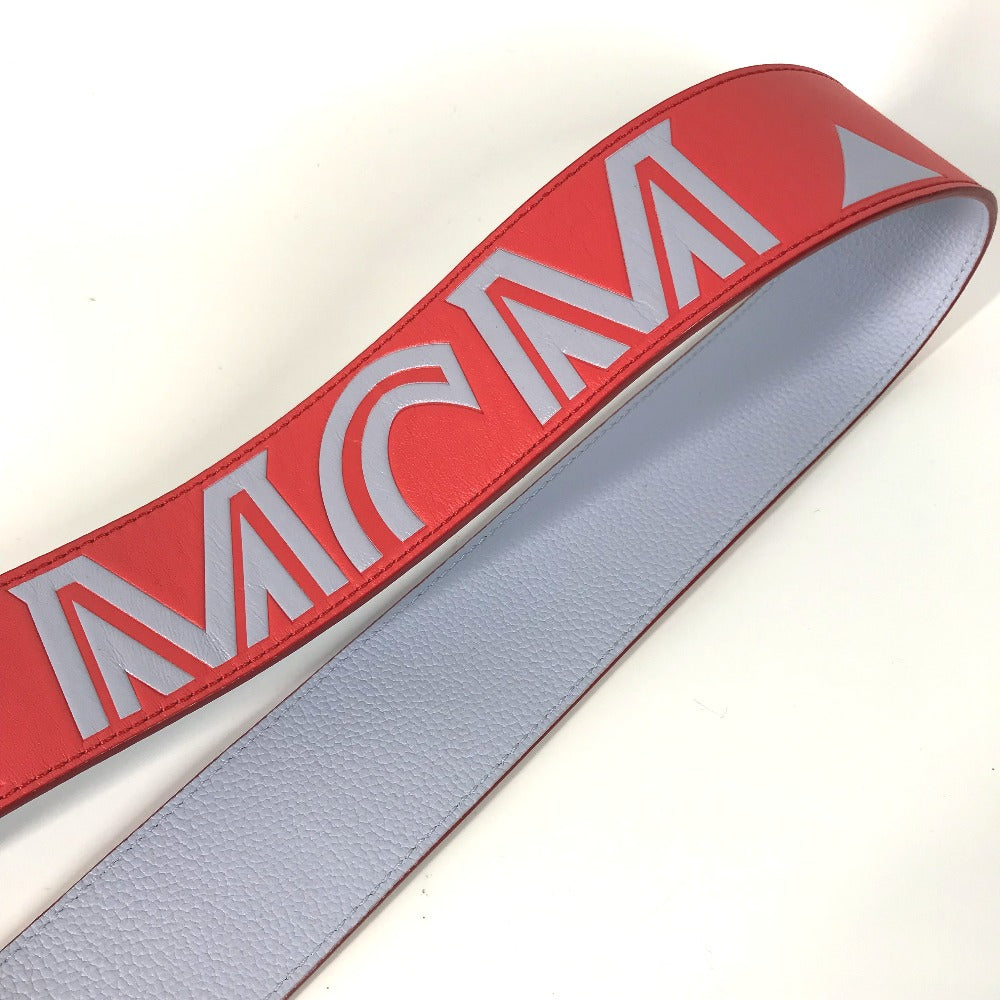 MCM Logo Shoulder Strap Leather Women's Red