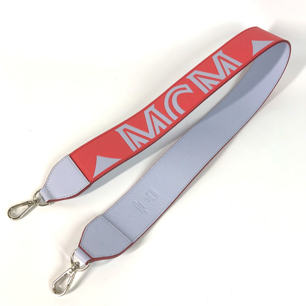 MCM Logo Shoulder Strap Leather Women's Red