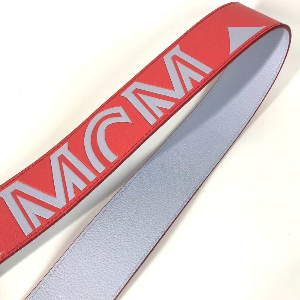MCM Logo Shoulder Strap Leather Women's Red