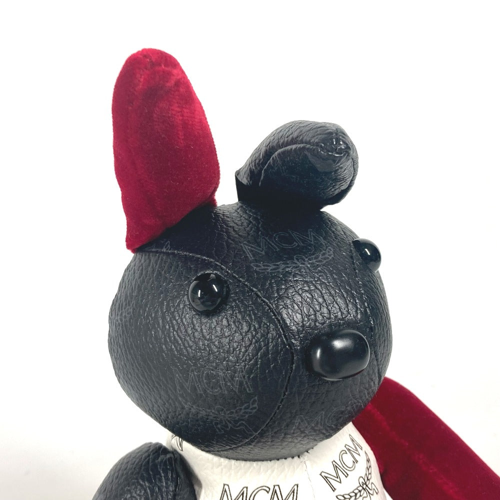 MCM Visetos Rabbit Logo Interior Doll Stuffed Leather Unisex White