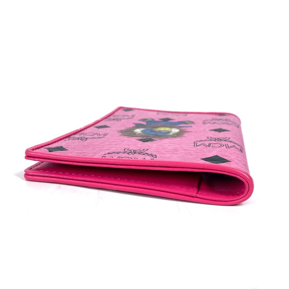 MCM ヴィセトス ライオン ロゴ パスポートカバー ステーショナリー パスポートケース レザー レディース ピンク - brandshop-reference