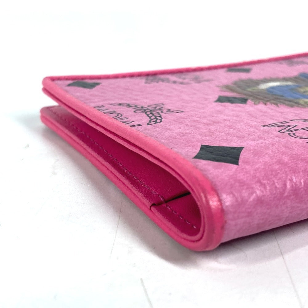 MCM ヴィセトス ライオン ロゴ パスポートカバー ステーショナリー パスポートケース レザー レディース ピンク - brandshop-reference