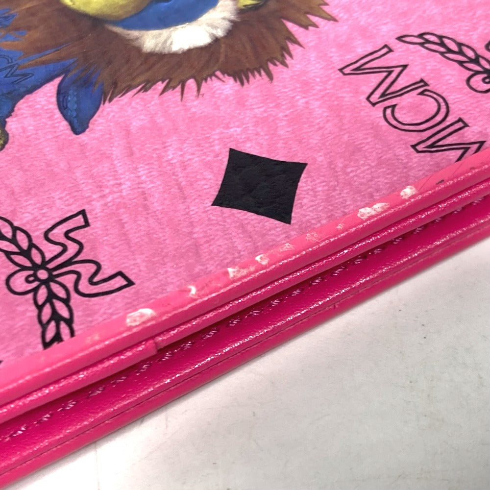 MCM ヴィセトス ライオン ロゴ パスポートカバー ステーショナリー パスポートケース レザー レディース ピンク - brandshop-reference