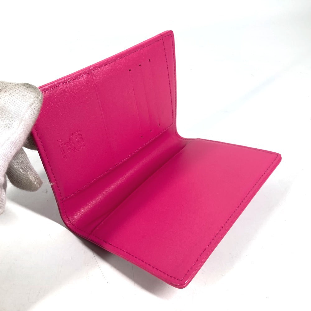 MCM ヴィセトス ライオン ロゴ パスポートカバー ステーショナリー パスポートケース レザー レディース ピンク - brandshop-reference